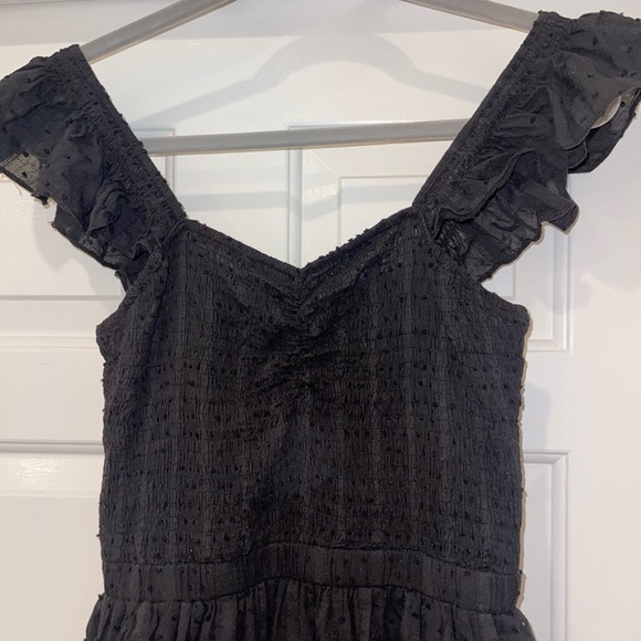 Chic Black Ruffle Mini Dress - Picture 4 of 6